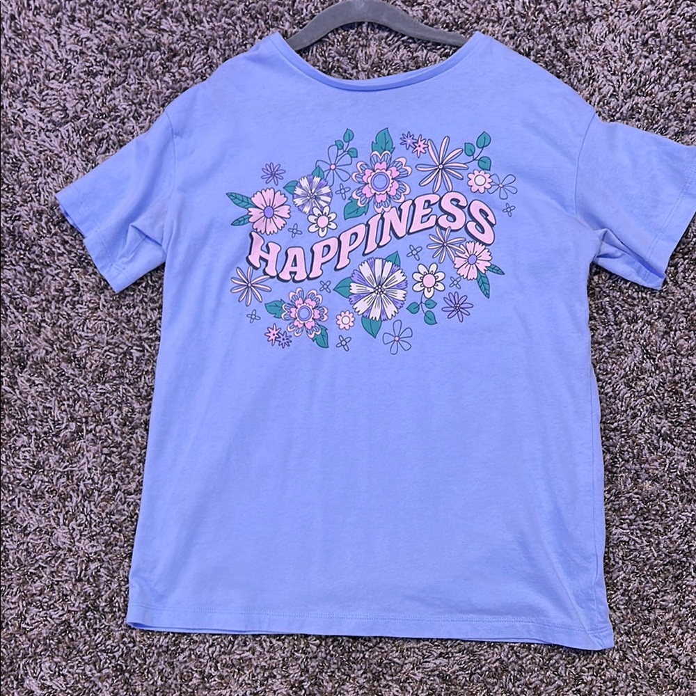 Blue Happiness Graphic Tee Short Sleeve
